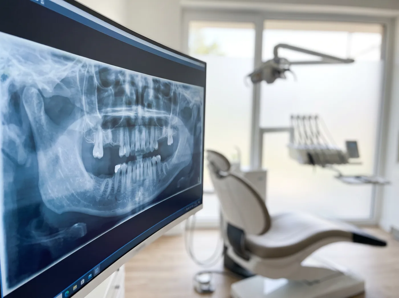 Panoramic dental X-ray used to check All-on-4 candidacy in Arlington Heights, IL