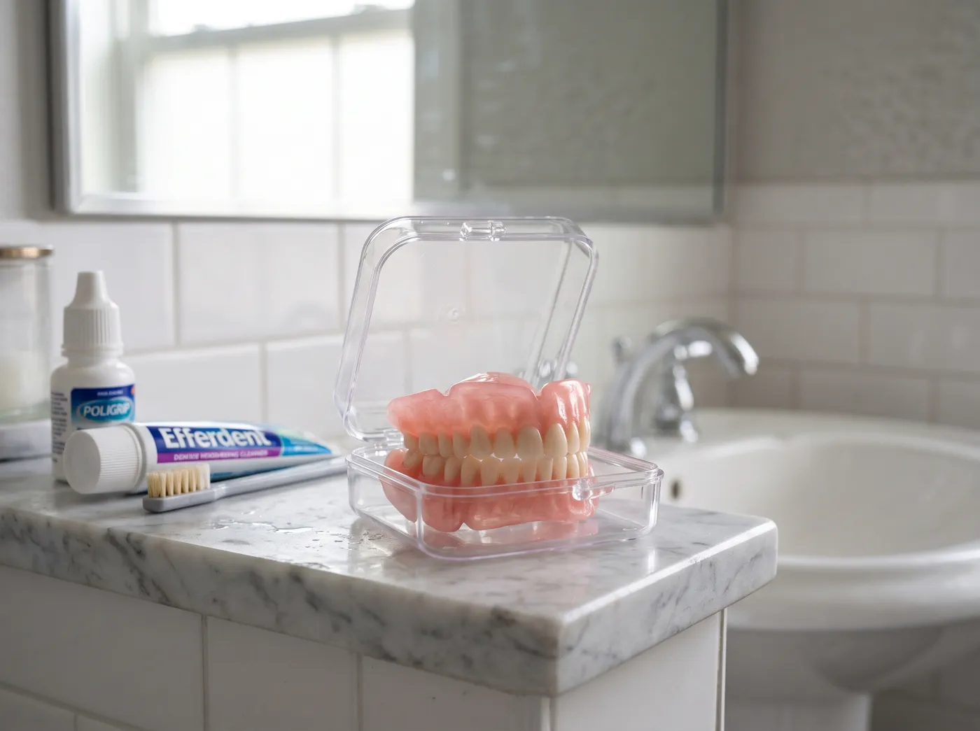 New dentures smile at Omni Dental in Arlington Heights, IL
