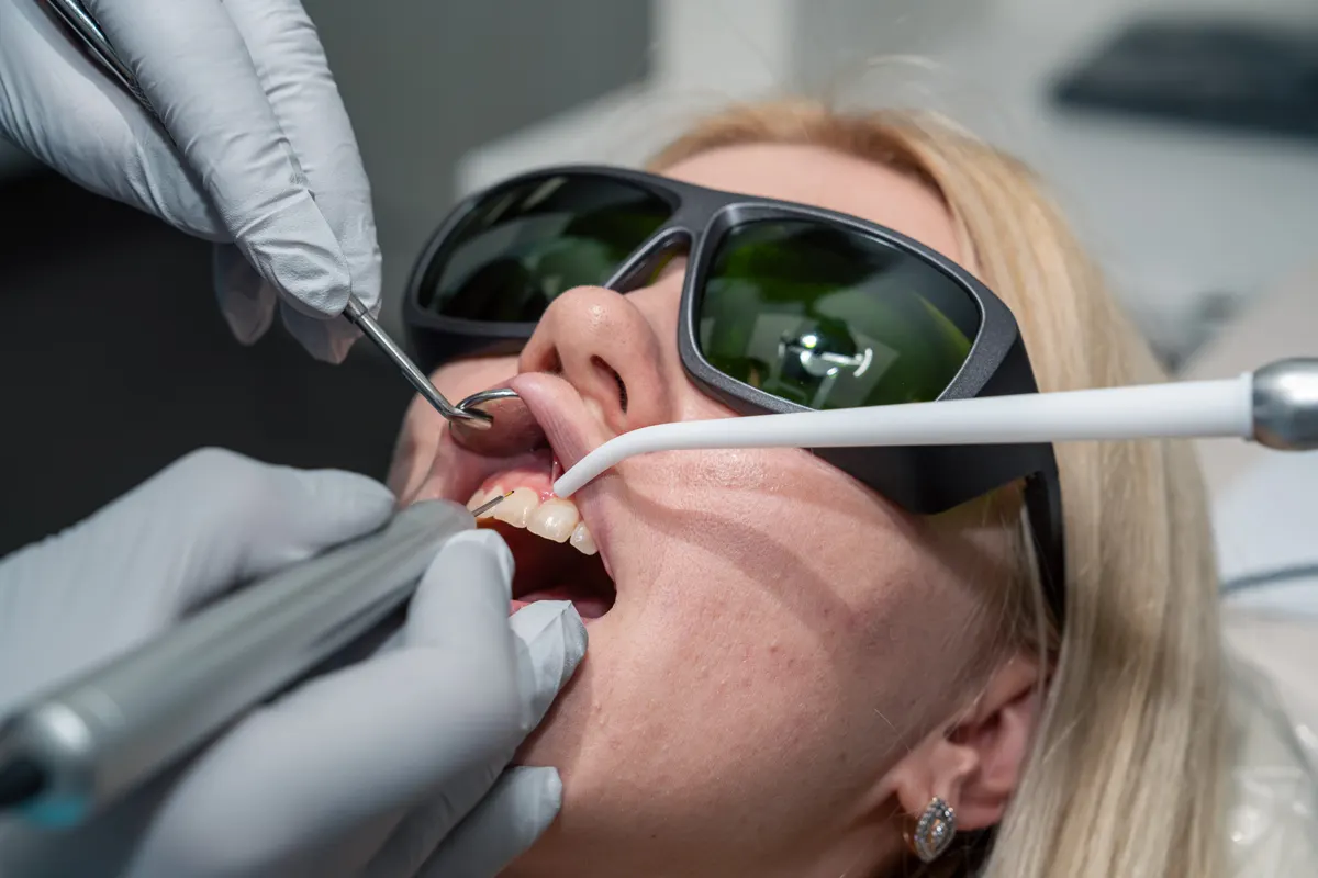 Teeth cleaning procedure at Omni Dental in Arlington Heights, IL