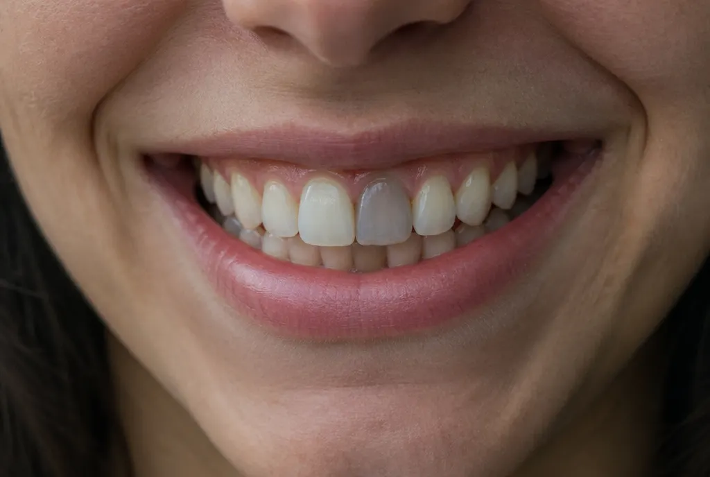 A single dark tooth - Omni Dental patients from Teeth Whitening, Arlington Heights, IL